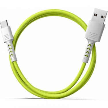 Дата кабель Pixus USB 2.0 AM to Type-C 1.0m Soft white/lime Фото 3