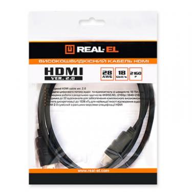 Кабель мультимедийный REAL-EL HDMI to HDMI 4.0m black Фото 2