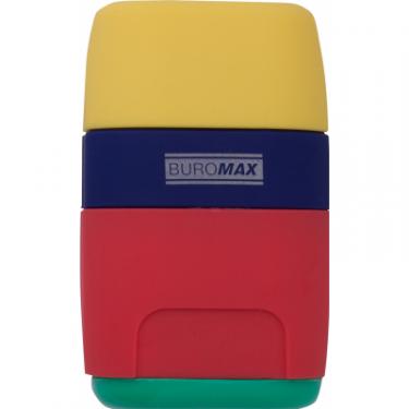 Точилка Buromax RUBBER TOUCH /large, container, eraser Фото