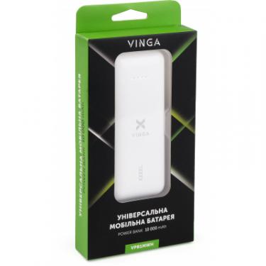Батарея универсальная Vinga 10000 mAh glossy white Фото 8