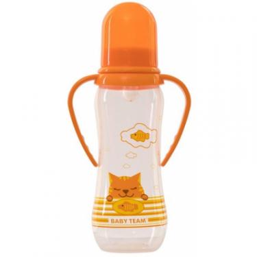 Бутылочка для кормления Baby Team с ручками и силиконовой соской, 250мл 0+ оранж Фото 1