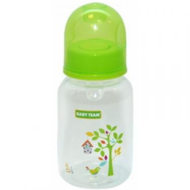Бутылочка для кормления Baby Team с силиконовой соской, 125 мл 0+ салат Фото 1