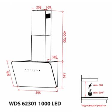 Вытяжка кухонная Weilor WDS 62301 R BL 1000 LED Фото 11
