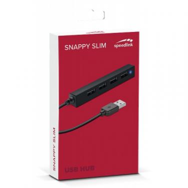 Концентратор Speedlink SNAPPY SLIM USB Hub, 4-Port, USB 2.0, Passive, Bla Фото 1