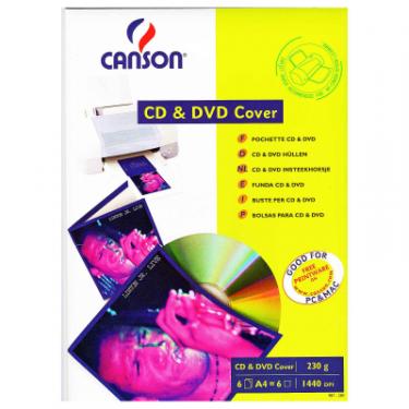 Бумага Canson для CD/ DVD, конверт, 230г, A4, 6ст Фото