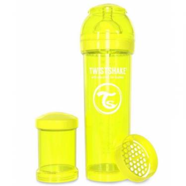 Бутылочка для кормления Twistshake антиколиковая 330 мл, желтая Фото 1