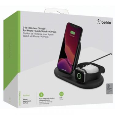 Зарядное устройство Belkin 3-in-1 Wireless Pad/Stand/Apple Watch, black Фото 6