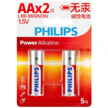 Батарейка Philips AA Alkaline 1.5V LR6, 2pcs/card Фото