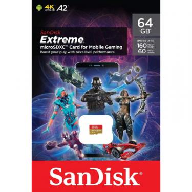 Карта памяти SanDisk 64GB microSDHC class 10 UHS-I A2 V30 Extreme Фото 2