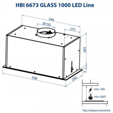 Вытяжка кухонная Minola HBI 6673 WH GLASS 1000 LED Line Фото 9
