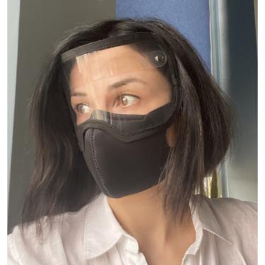 Защитная маска для лица Red point прозрачная с регулируемым объемом Черная Фото 5