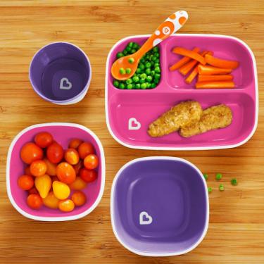 Тарелка детская Munchkin Splash Divided Plates 2 шт. Рожева та фіолетова Фото 4