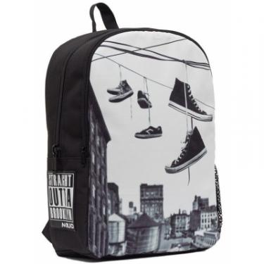 Рюкзак школьный Mojo Бруклин Обувь на проводе Черно-белый Фото