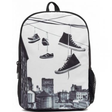 Рюкзак школьный Mojo Бруклин Обувь на проводе Черно-белый Фото 3