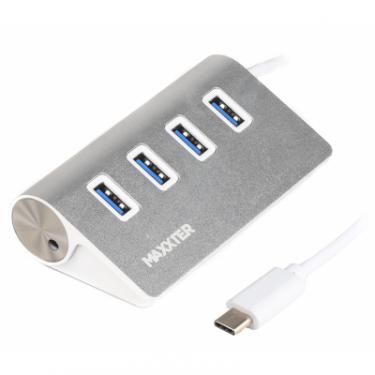Концентратор Maxxter USB 3.0 Type-C 4 ports silver Фото