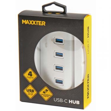 Концентратор Maxxter USB 3.0 Type-C 4 ports silver Фото 3