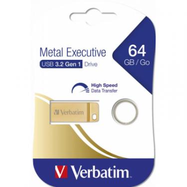 USB флеш накопитель Verbatim 64GB Metal Executive Gold USB 3.0 Фото 4