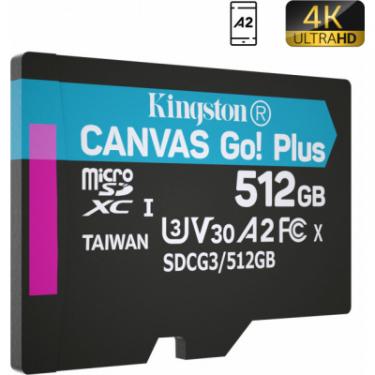 Карта памяти Kingston 512GB microSDXC class 10 UHS-I/U3 Canvas Go Plus Фото 1
