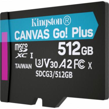 Карта памяти Kingston 512GB microSDXC class 10 UHS-I/U3 Canvas Go Plus Фото 2