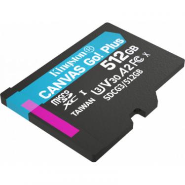 Карта памяти Kingston 512GB microSDXC class 10 UHS-I/U3 Canvas Go Plus Фото 3