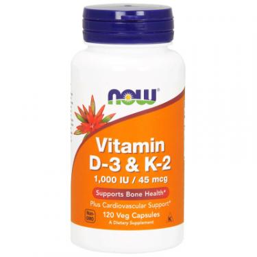 Витамин Now Foods Витамин D3 и К2, Vitamin D-3 K-2, 1,000 МЕ / 45 м Фото
