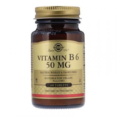 Витамин Solgar Витамин В6, Vitamin B6, 50 мг, 100 таблеток Фото
