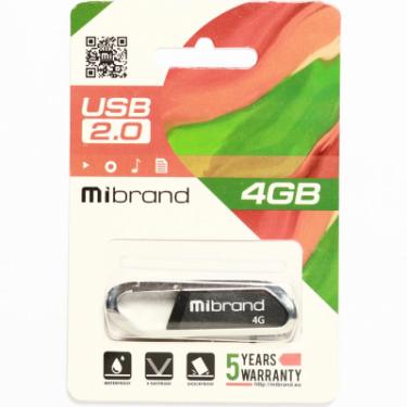 USB флеш накопитель Mibrand 4GB Aligator Black USB 2.0 Фото 1