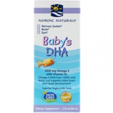 Жирные кислоты Nordic Naturals Рыбий жир (ДГК) для Детей с Витамином D3, Baby's D Фото
