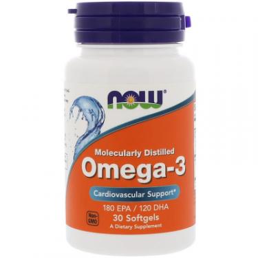 Жирные кислоты Now Foods Рыбий Жир, Омега-3, Omega-3, 1000 мг, 30 гелевых Фото