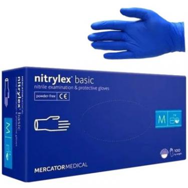 Медицинские перчатки Nitrylex нітрилові оглядові .L (пач-100 пар ) сині Фото