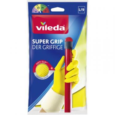 Перчатки хозяйственные Vileda Super Grip латексные L 1 пара Фото