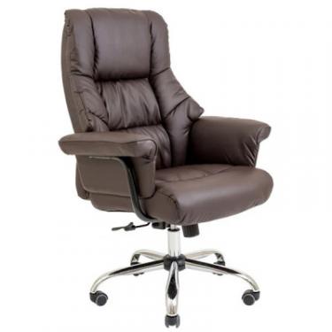 Офисное кресло Richman Конгрес хром к/з коричневий Фото 1