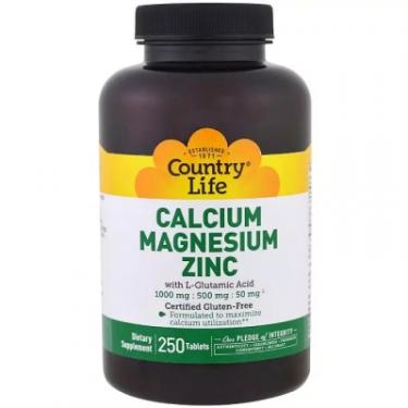 Витаминно-минеральный комплекс Country Life Кальций, Магний и Цинк с L-Глютамином, Calcium Mag Фото