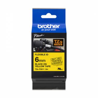 Лента для принтера этикеток Brother TZeFX611 6mm black on yelow Фото 1