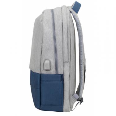 Рюкзак для ноутбука RivaCase 17.3" 7567 Prater, Grey / Dark Blue Фото 4