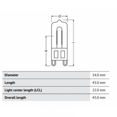Лампочка Osram LEDVANCE HALOPIN ECO 33W/460Lm/2700K G9 Фото 2