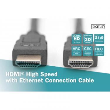 Кабель мультимедийный Digitus HDMI to HDMI 1.0m UHD 4K Фото 2