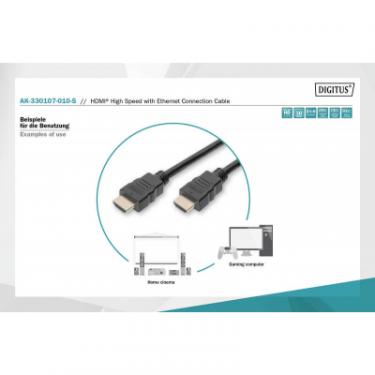 Кабель мультимедийный Digitus HDMI to HDMI 1.0m UHD 4K Фото 3