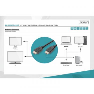 Кабель мультимедийный Digitus HDMI to HDMI 1.0m UHD 4K Фото 4