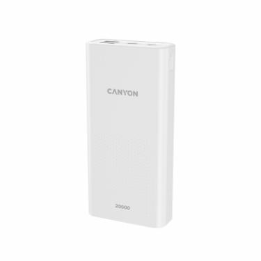 Батарея универсальная Canyon 20000mAh, Input 5V/2A, Output 5V/2.1A(Max), White Фото