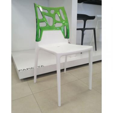 Кухонный стул PAPATYA ego-rock сидіння біле, верх прозоро-димчастий Фото 1