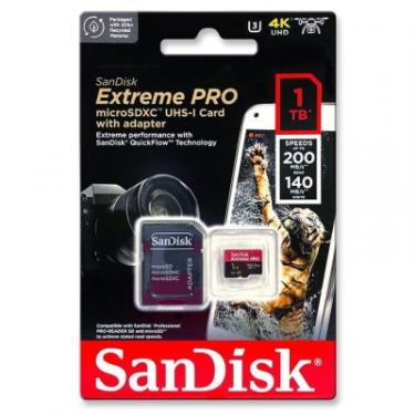 Карта памяти SanDisk 1 TB microSDXC UHS-I U3 Extreme Pro+SD Adapter Фото 3