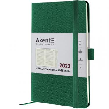 Еженедельник Axent 2023 Partner Soft Fabric 125x195 мм темно зелений Фото 1