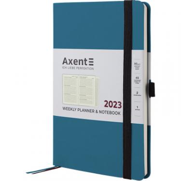 Еженедельник Axent 2023 Partner Soft 125x195 мм синій металік Фото 1