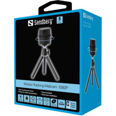 Веб-камера Sandberg Motion Tracking Webcam 1080P + Tripod Black Фото 3