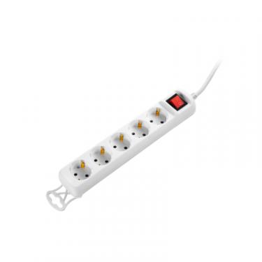 Сетевой удлинитель 2E 5XSchuko з вимикачем,5м, white Фото 2