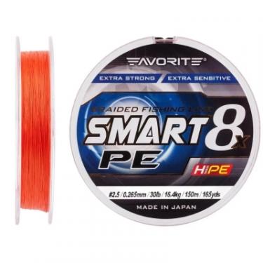 Шнур Favorite Smart PE 8x 150м 2.5/0.265mm 30lb/16.4kg Red Orang Фото 1