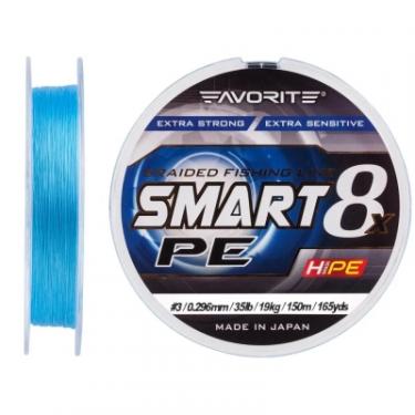 Шнур Favorite Smart PE 8x 150м 3.0/0.296mm 35lb/19kg Sky Blue Фото 1