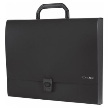 Папка - портфель Economix пластиковий A4 на застібці 1 відділення, чорний Фото