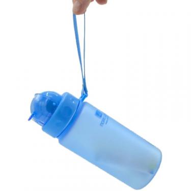 Бутылка для воды Casno 400 мл MX-5028 More Love Блакитна з соломинкою Фото 1